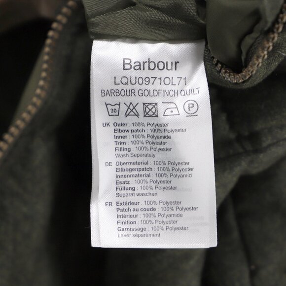 BARBOUR Goldfinch Quilted Padded Jacket Elbow Patch in Olive Size US 6 - Picture 15 of 15